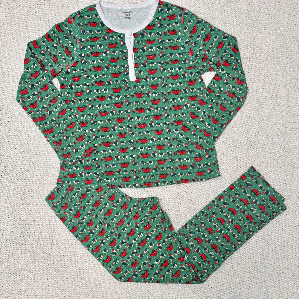 Roller Rabbit Green and Red Animal Print Top